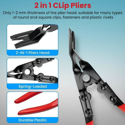 Automotive Electrical Disconnect Pliers Kit,Auto Repair Plier,High-Carbon Steel Connector Separator 60 ° Pliers,Hose Clamp Plier,Car Trim Clip Removal Pliers,Plug Release Tool and Wire Terminal Removal in Storage Bag.