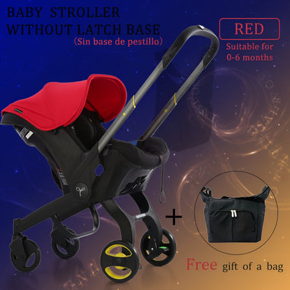Baby Stroller with Free Bag ,Newborn Stroller,Foldable Stroller Legs,Equipped with Chest Clip,One-Click Contraction Function,Alloy Metal Material,4-Wheel Travel Toddler Stroller