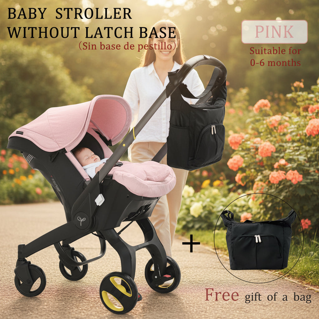 Baby Stroller with Free Bag ,Newborn Stroller,Foldable Stroller Legs,Equipped with Chest Clip,One-Click Contraction Function,Alloy Metal Material,4-Wheel Travel Toddler Stroller