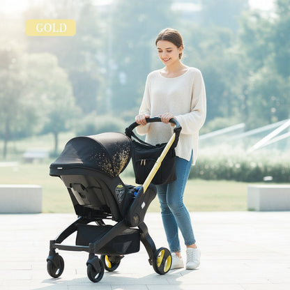 Baby Stroller with Free Bag ,Newborn Stroller,Foldable Stroller Legs,Equipped with Chest Clip,One-Click Contraction Function,Alloy Metal Material,4-Wheel Travel Toddler Stroller