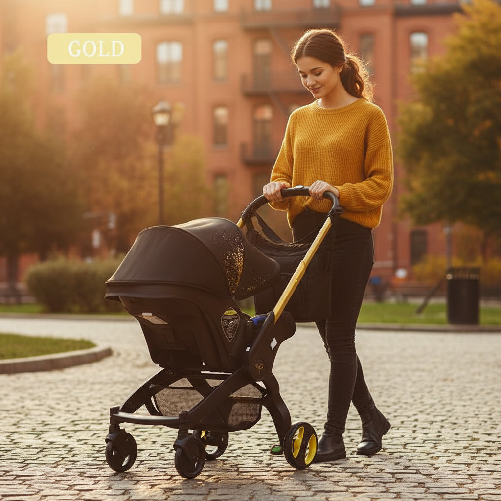 Baby Stroller with Free Bag ,Newborn Stroller,Foldable Stroller Legs,Equipped with Chest Clip,One-Click Contraction Function,Alloy Metal Material,4-Wheel Travel Toddler Stroller
