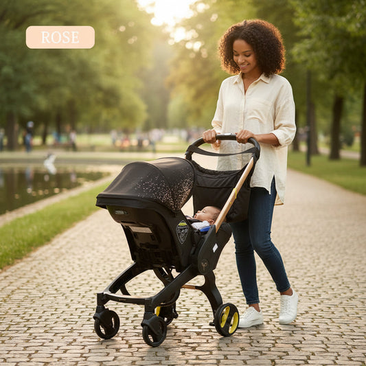Baby Stroller with Free Bag ,Newborn Stroller,Foldable Stroller Legs,Equipped with Chest Clip,One-Click Contraction Function,Alloy Metal Material,4-Wheel Travel Toddler Stroller