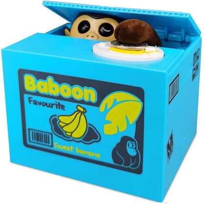 Barelove Kids Piggy Bank, ATM Coin Cash Money Counter Saving Can, Stealing Cute Mokey Electronic Smart Voice Prompt Piggy Bank Safe Locks, Great Gift Fot Boys & Girls
