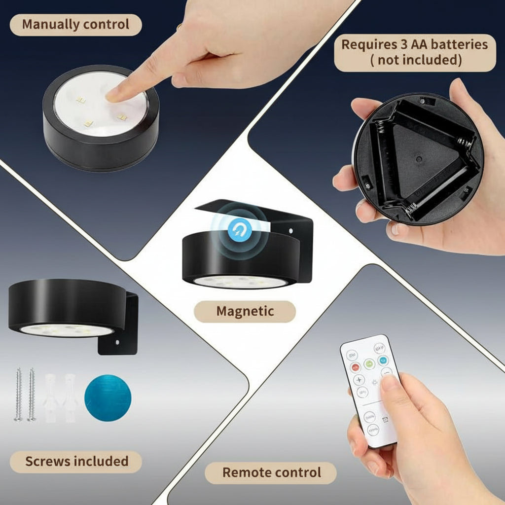 Battery Required Wall Mounted Light with 3 Lighting Modes, Wireless Magnetic Painting Light with Remote Control, Novelty Lighting for Home Decor, Multifunctional Ambient Lights #TOP PICKS