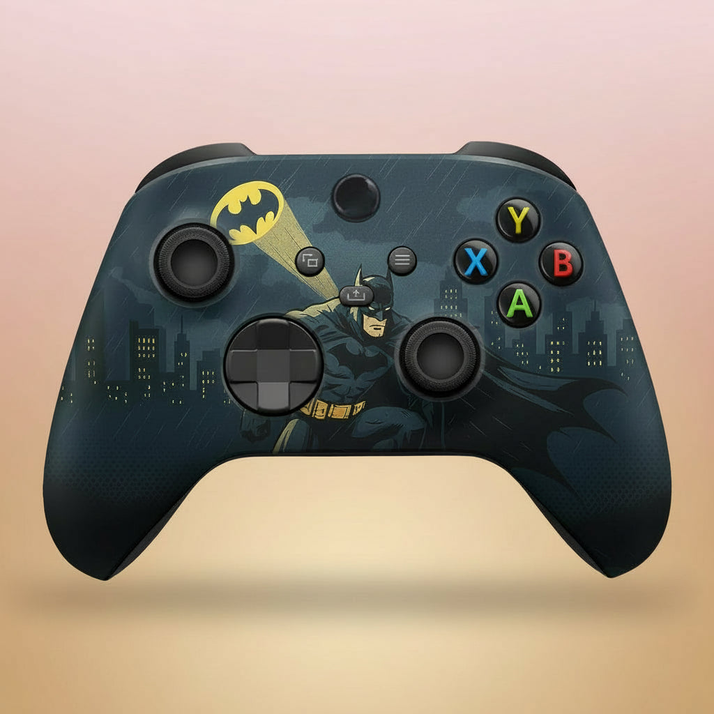 Battman Gottham Guarrdian Custom X-Box Controller Wireless Compatible with X-Box One/Series X/S Customized in USA with Permanent HYDRO-DIP Printing (NOT JUST a SKIN) (MODDED)