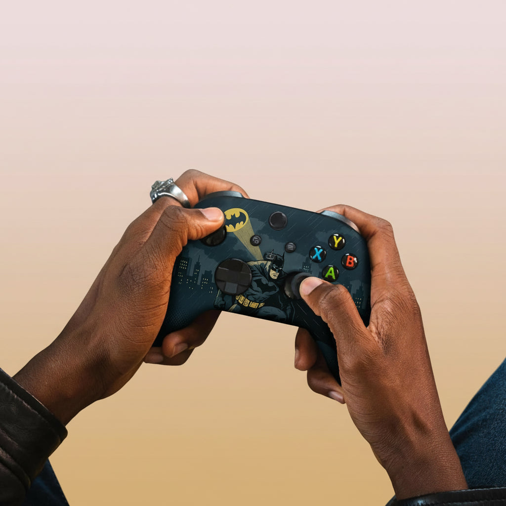 Battman Gottham Guarrdian Custom X-Box Controller Wireless Compatible with X-Box One/Series X/S Customized in USA with Permanent HYDRO-DIP Printing (NOT JUST a SKIN) (MODDED)