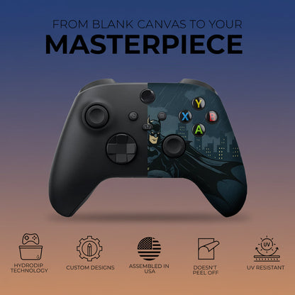 Battman Gottham Guarrdian Custom X-Box Controller Wireless Compatible with X-Box One/Series X/S Customized in USA with Permanent HYDRO-DIP Printing (NOT JUST a SKIN) (MODDED)