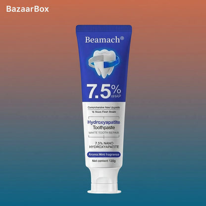 Beamach Hydroxyapatite Toothpaste 7.5% for Enamel Repair & Teeth Whitening Refreshing Flavor Fluoride-Free 4.23Oz Gentle Formula for Sensitive Teeth Care
