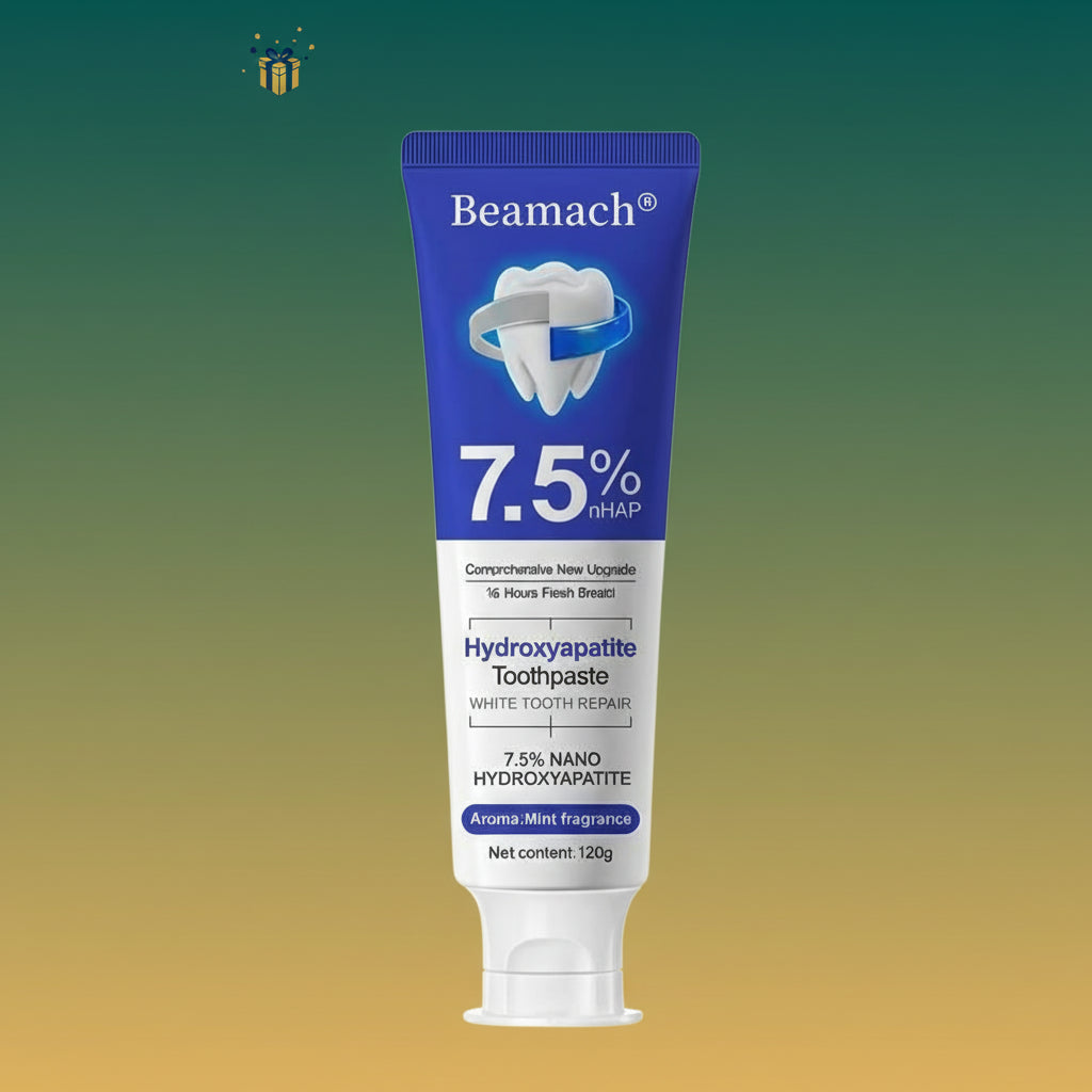 Beamach Hydroxyapatite Toothpaste 7.5% for Enamel Repair & Teeth Whitening Refreshing Flavor Fluoride-Free 4.23Oz Gentle Formula for Sensitive Teeth Care
