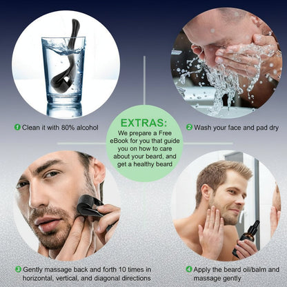 Beard Growth Kit - TILLARE Beard Grooming Kit with Beard Growth Oil, Balm, Comb, Massager, Christmas & Birthday Gifts for Men Husband Dad Boyfriend