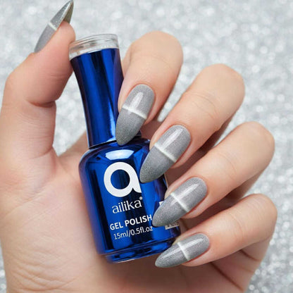 Ailika 002 Cat Eye Gel Nail Polish Shimmer Effect 15 ml