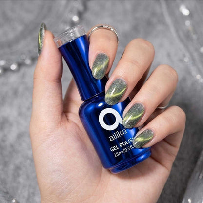 Ailika 010 Cat Eye Gel Nail Polish Shimmer Effect 15 ml