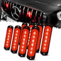 DIBMS Dual Color LED Emergency Strobe Lights - 8X Amber & White 6 LED Warning Light Bar for Cars, Trucks, Vans, ATVs & SUVs - Surface Mount Hazard Lights
