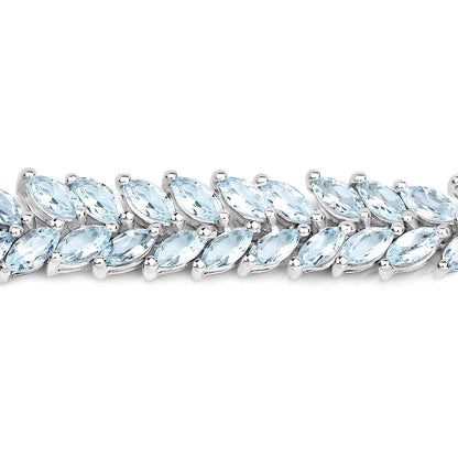 15.04 ct. Genuine Blue Topaz .925 Sterling Silver Bracelet
