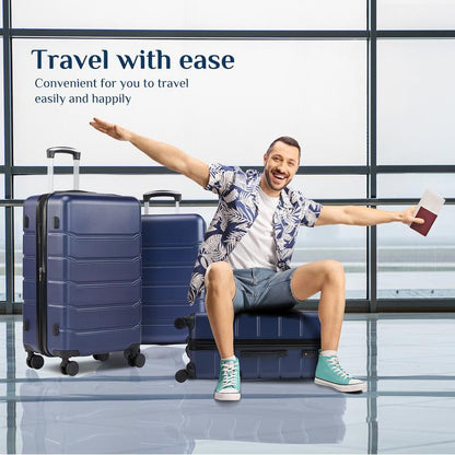 Luggage Spinner Wheels Lightweight Expandable Travel Hard Shell Suitcases with TSA Lock, Bronze Black, 3-PCS Set (20/24/28 Inch)