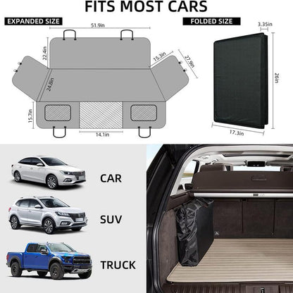 Hard Bottom Dog Car Seat Cover - Folding Passenger Seat Design, 100% Waterproof Pet Hammock with Mesh Window for Cars & Suvs (270LBS Support)