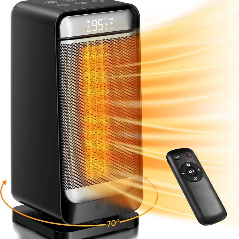 R.W.FLAME 1500W Space Heater, Fast Heating & Energy Saving Portable Electric Heater with Remote, 5 Modes Adjustable Thermostat 24H Timer, Safe Quiet for Bedroom Office Home Use