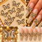Queen - Nail Charms 10pc - #117 Gold Smokey Butterflies