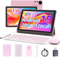 Android 15 Tablet 10 Inch, 20GB RAM+128GB ROM/ 2TB Expandable, 2.0Ghz Quad-Core Processor, 1280*800 HD Screen, 5G Wifi6 BT 5.0, 2 in 1 Tablets with Keyboard Case Mouse Stylus, Widevine L1 Blue