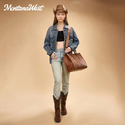 Montana West Laptop Tote Bag for Women 15.6 Inch Waterproof Leather Computer Bags Business Office Work Briefcase