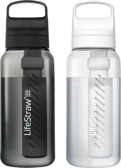 Lifestraw Go Series – Bpa-Free Water Filter Bottle for Travel and Everyday Use, Removes Bacteria, Parasites and Microplastics, Improves Taste, 22 Ounce, Nordic Noir