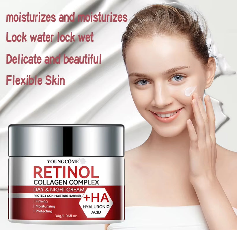 Revitalizing Retinol Collagen Moisturizing Cream for Deep Hydration & Skin Repair - Perfect for Dry, Aging Skin
