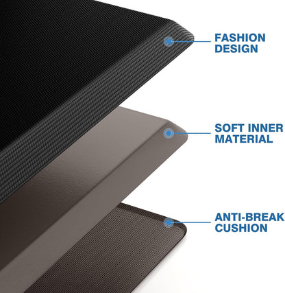 Kitchen Mats, 2PCS Kitchen Rugs, Cushioned anti Fatigue Kitchen Mats for Floor, Non-Slip Standing Desk Mat, Waterproof Kitchen Rug Set for Kitchen,20" X 32"+20" X 94.5"-Full 1Inch Thick,Black