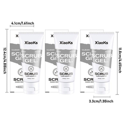 Xiaoks Clean Scrub Gel (3-Pack) with Carbomer & Betaine - 1-Minute Exfoliation, Mild & Gentle for Sensitive Skin - Non-Irritating Daily Exfoliator - 50G Each