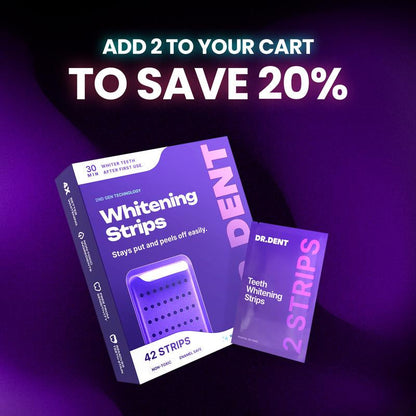 DRDENT Purple Teeth Whitening Strips - 21 Sessions for a Bright Smile - Enamel Safe & Non-Sensitive Formula - Peroxide-Free Whitening Solution
