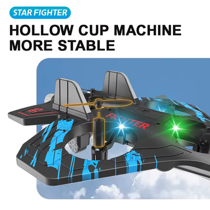 2.4G Remote Control Fighter Electric Foam Glider Stunt Tumbling UAV Hovering Helicopter with LED Colorful Lights Aircraft Model