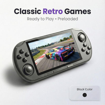 SF3000 Retro Gaming Console 64G, Handheld Video Games Console Preloaded 20000+ Retro Games 14+ Emulators, 4.5 Inch IPS HD Screen, 854*480 Resolution, 3000Mah Battery, 3D Dual Joystick (Grey)