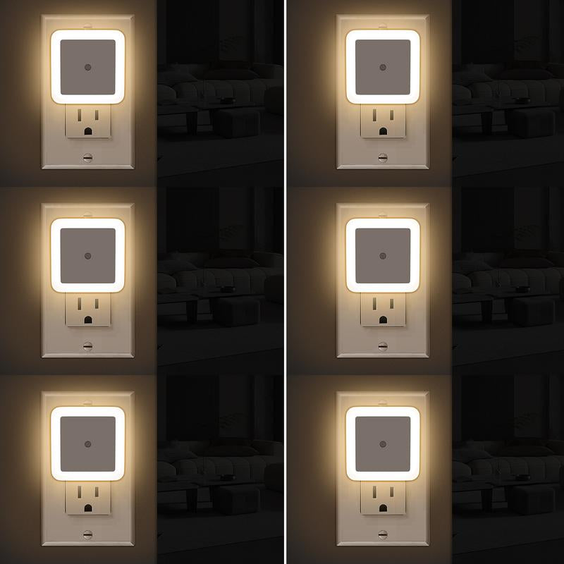 Night Light, Night Lights Plug into Wall 6-Pack, Plug in Night Light, Dusk to Dawn Nightlight Led Night Lights for Bedroom, Bathroom,Hallway Warm White Home Lighting
