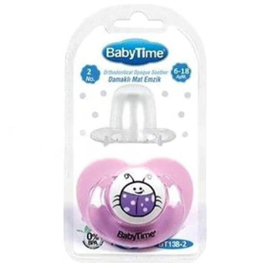 Baby Time BT138-2 Orthodontic Silicone Pacifier with Cap No. 2