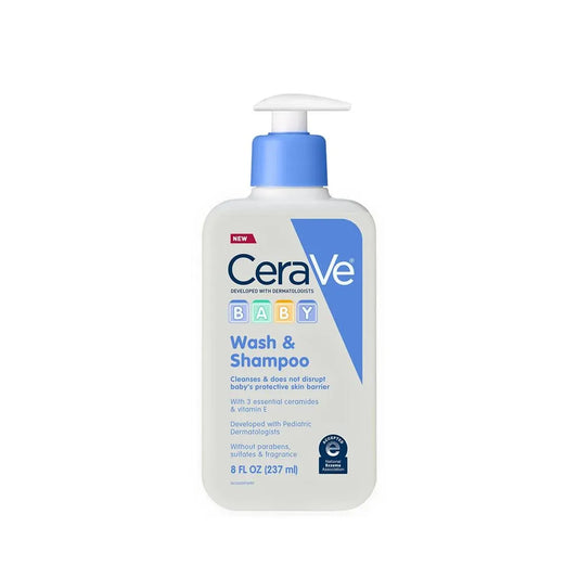 CeraVe Baby Wash & Shampoo, 8 oz Bottle