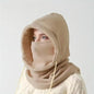 YANBIGUO Knit Flee Windproof Balaclava,Warm Outdoor Cycling Mask,Neck Protection,Cold Insulation,Integrated Face Protection Hat