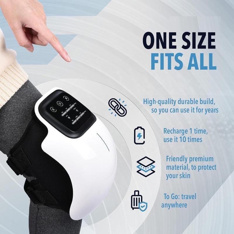 Portable Knee Massager with Built-In Battery, Vibration Hot Compress Intelligent Knee Protector, Shoulder Elbow Knee Multi-Function Massage Tool