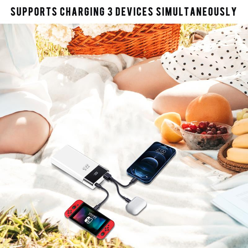HAOHIYO 22.5W Fast Charging 20000Mah Power Bank with Display 4-Port USB Ports Portable Charger for Devices