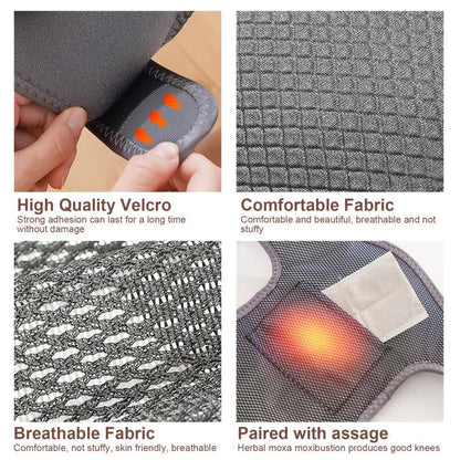 Portable 3-In-1 Heated Knee Massager, Shoulder Heating Pads & Elbow Brace with Vibration, Cordless USB Rechargeable Stress Relief Wrap Adjustable Relaxing