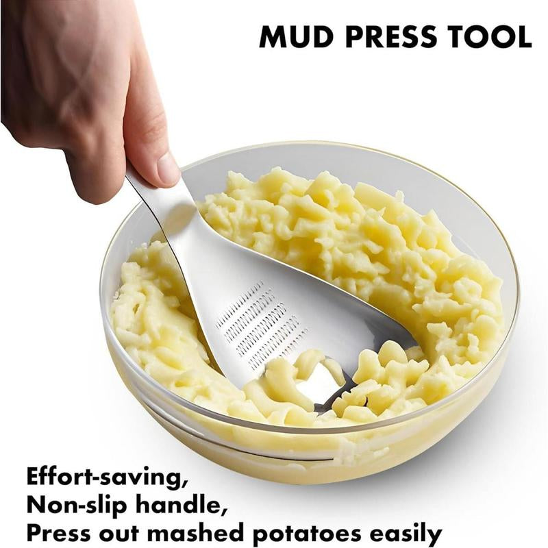 Heavy Duty Food Grade Stainless Steel: Multifunctional Potato Masher with Slotted Spoon & Raw Egg Separator, Durable Kitchen Gadget for Mashing Potatoes, Avocados, Vegetables & Beans, Easy Clean & Dishwasher Safe.
