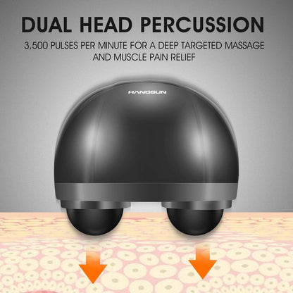 HANGSUN Handheld Neck Back Massager for Pain Relief Deep Tissue, Electric Double Head Percussion Massage MG460 for Shoulder, Leg, Foot, Muscles, Full Body, Corded, 2.3 Lb