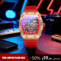 Men'S Colorful Punk Style Quartz Watch, Multi.Functional Waterproof Dual Display Wristwatch, Trendyfashion Sport Watch, Birthday Gift with Gift Boxfashionable Wristwatch Multifunctional Men Luminous Hand