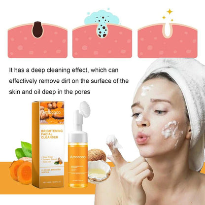 Deep Cleansing Turmeric Brightening Facial Cleanser for Oily Skin - Comforting Facial Wash for a Radiant Glow