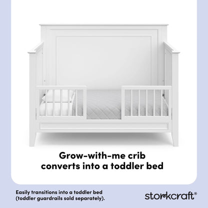 Solstice 5-In-1 Convertible Baby Crib, White