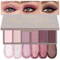 Kaely 6 Colors Mini Rose Pink Eye Shadow Palette Makeup, Mauve Plum Matte Shimmer Eyeshadow Palette for Older Women Highly Pigmented Waterproof, Paleta De Sombras De Ojos, Vegan & Cruelty-Free, 04