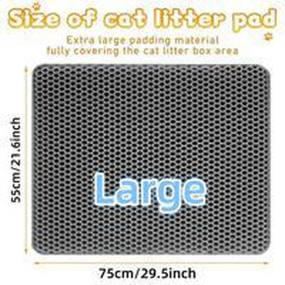 [Bb]Cat Litter Mat Double Layer Waterproof , Upgrade Waterproof Leakproof Back Layer, Honeycomb Trapping Mat, Washable, Easy to Clean, Scatter Control Kitty Litter Matt, Grey