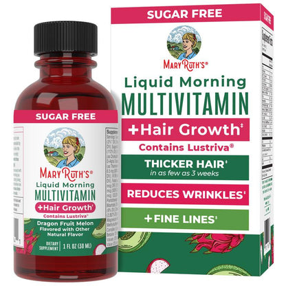 Maryruth'S Travel Pack Liquid Multivitamin + Hair Growth with Clinically Tested Lustriva - Thicker Hair - Reduce Wrinkles & Fine Lines - 1 Fl Oz