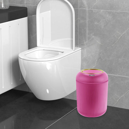 Small Automatic Sensor Garbage Can, Touchless, Waterproof, Pink, for Kitchen or Bathroom