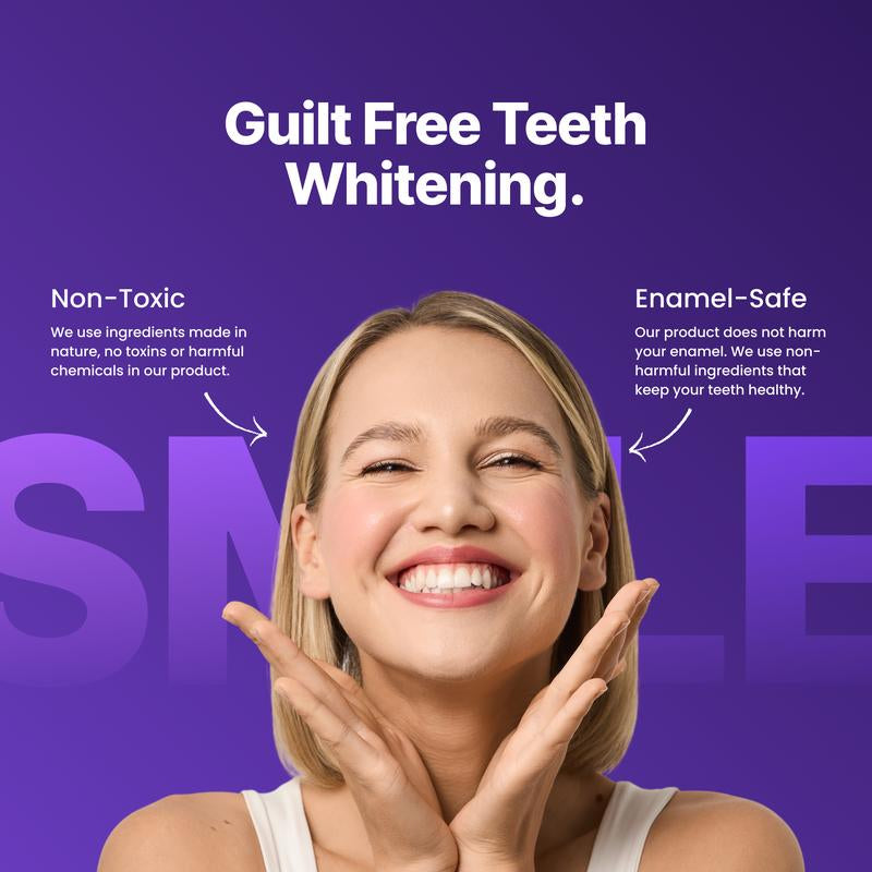 DRDENT Purple Teeth Whitening Strips - 21 Sessions for a Bright Smile - Enamel Safe & Non-Sensitive Formula - Peroxide-Free Whitening Solution