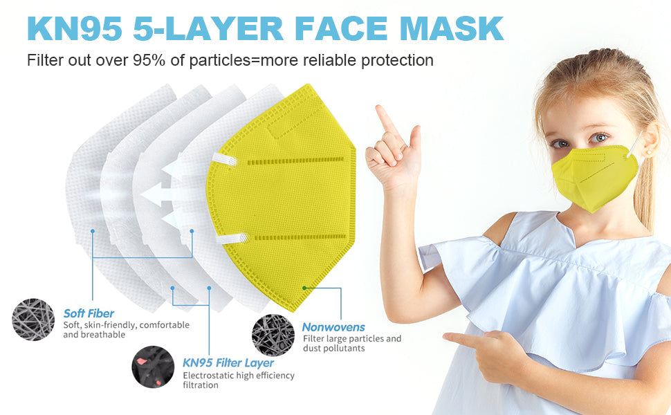 TaiMu - Kids KN95 Face Mask 25pc(Black)