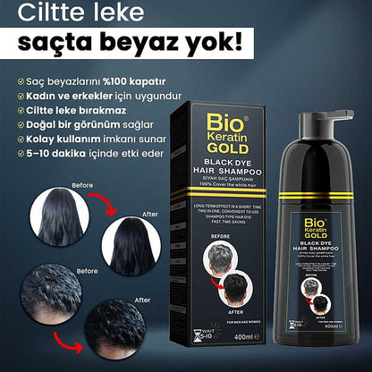Bio Gold Black Hair Shampoo Color Coverage 400ml